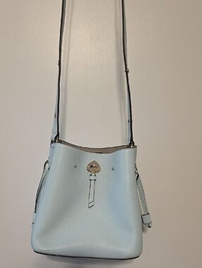 kate spade Light Blue Pebbled Bucket Crossbody